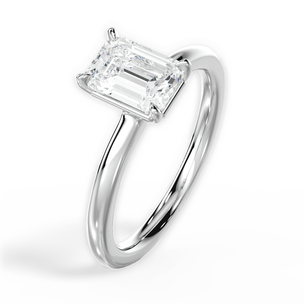 14kt White Gold/18kt White Gold/Platinum/emerald/perspective