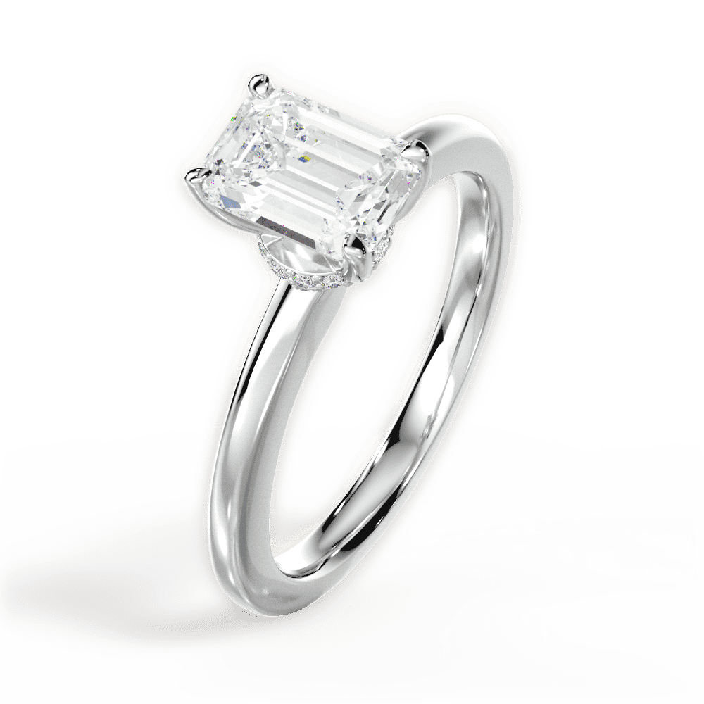 14kt White Gold/18kt White Gold/Platinum/emerald/side