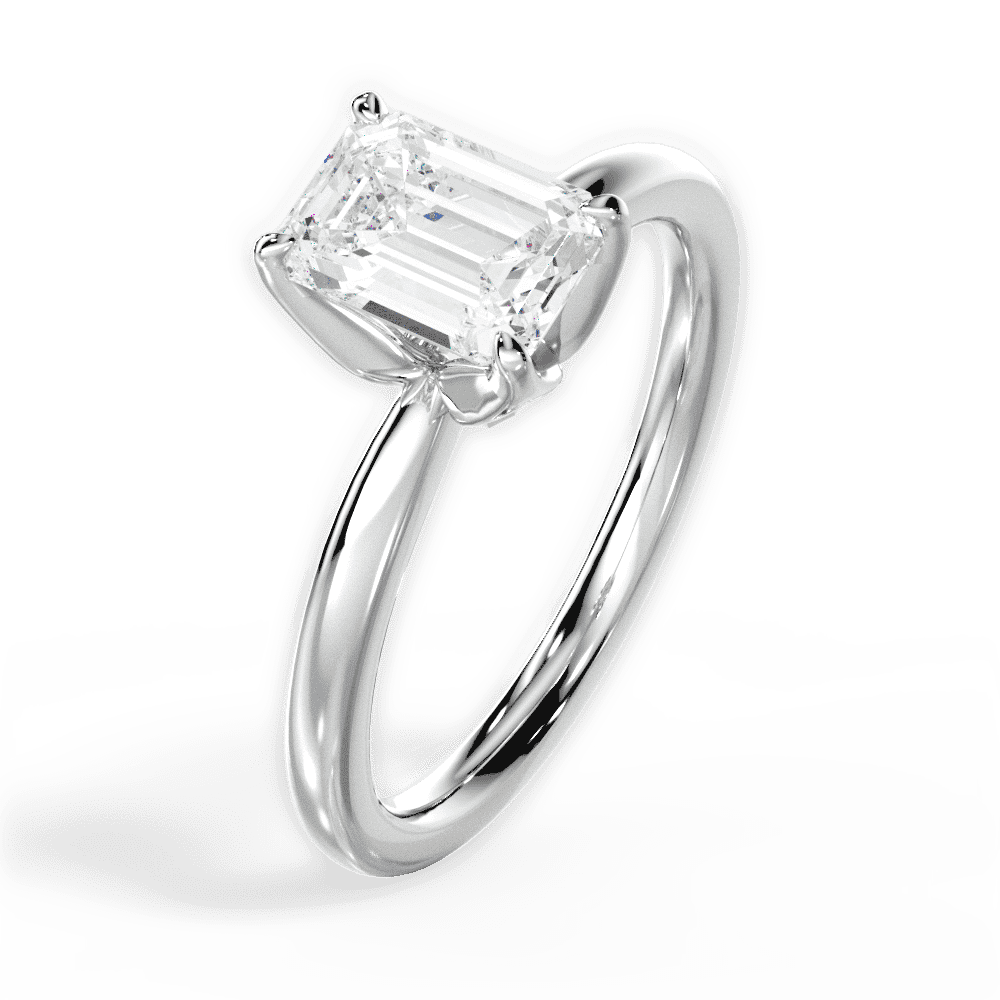 14kt White Gold/18kt White Gold/Platinum/emerald/side