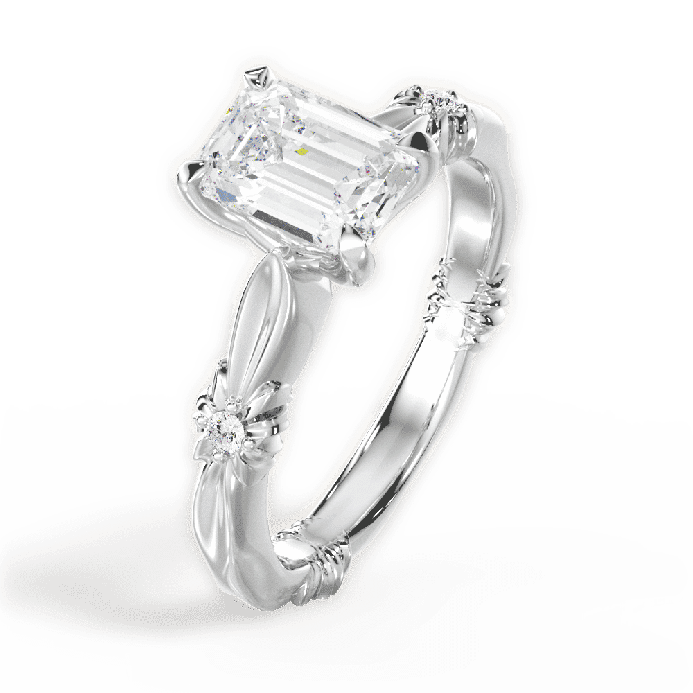 14kt White Gold/18kt White Gold/Platinum/emerald/side