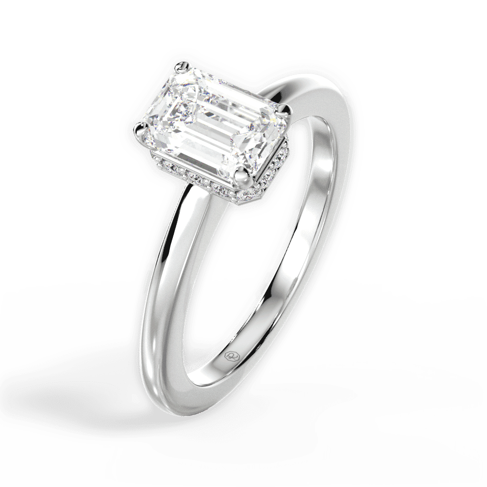 14kt White Gold/18kt White Gold/Platinum/emerald/side