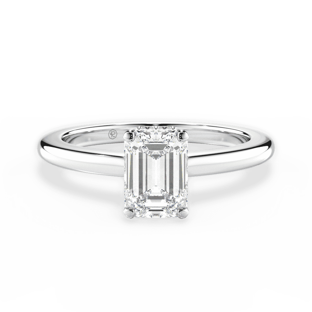 14kt White Gold/18kt White Gold/Platinum/emerald/top