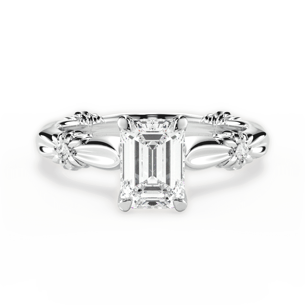 14kt White Gold/18kt White Gold/Platinum/emerald/top