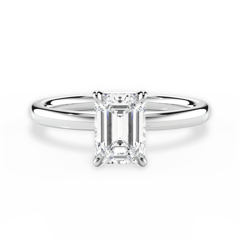 14kt White Gold/18kt White Gold/Platinum/emerald/top