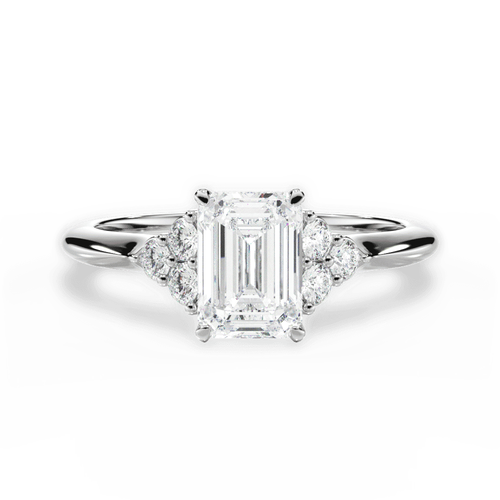 14kt White Gold/18kt White Gold/Platinum/emerald/top