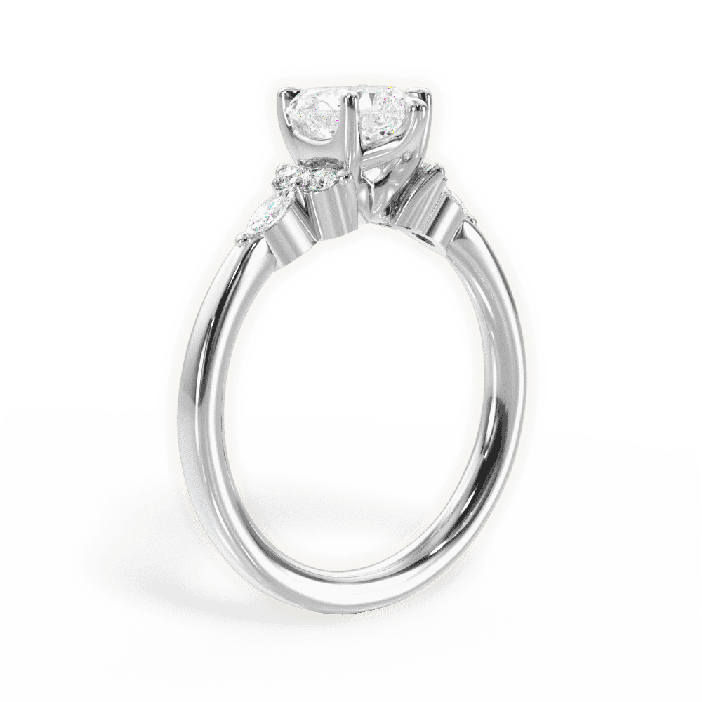 14kt White Gold/18kt White Gold/Platinum/heart/front