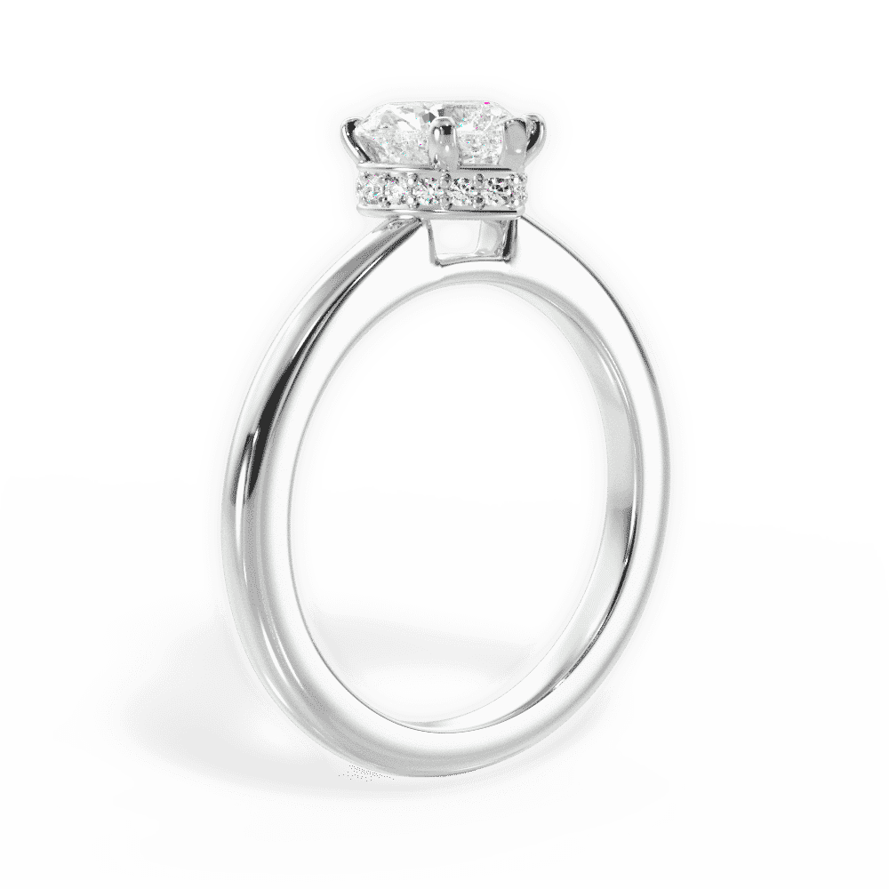 14kt White Gold/18kt White Gold/Platinum/heart/front