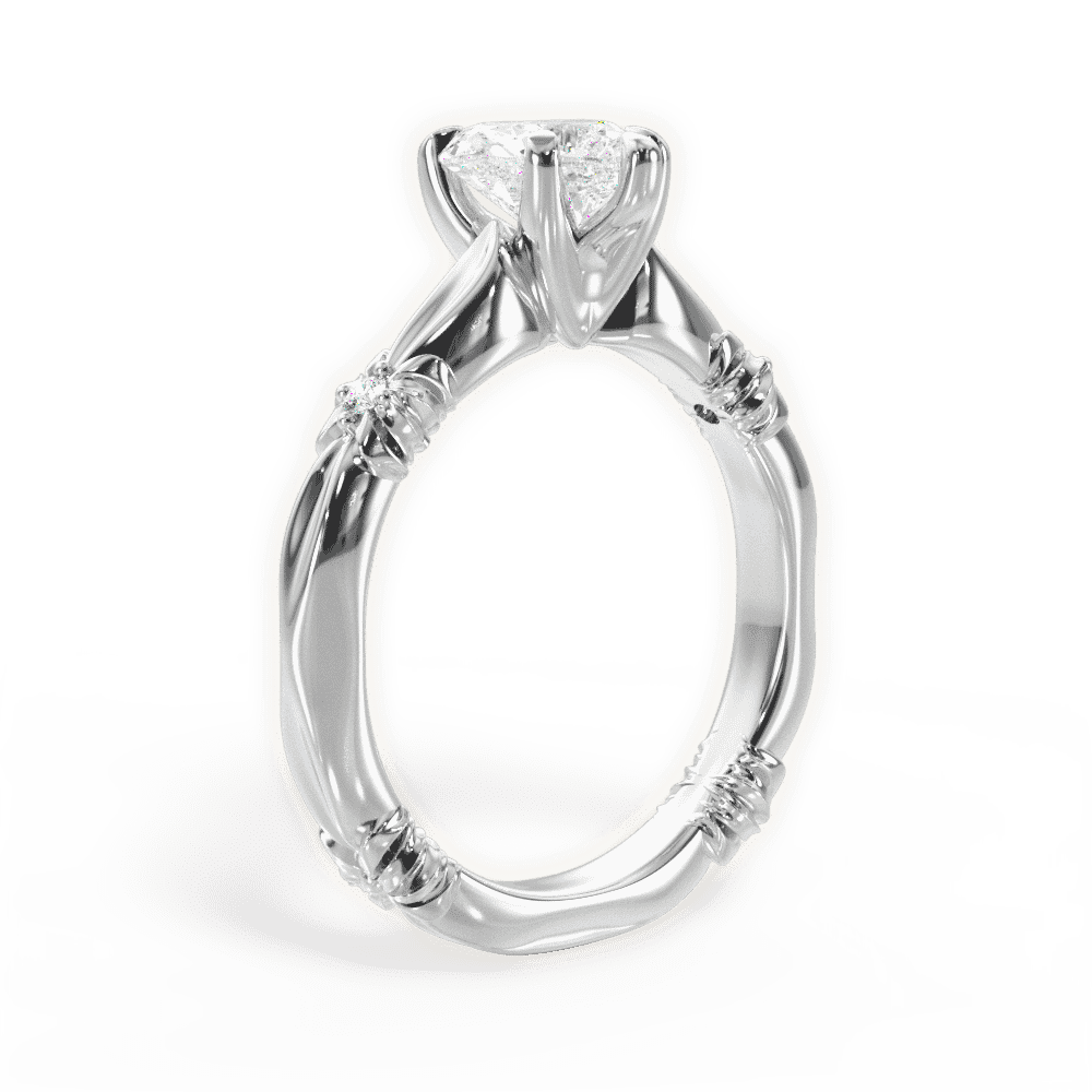 14kt White Gold/18kt White Gold/Platinum/heart/front