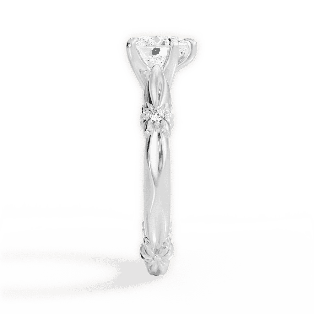 14kt White Gold/18kt White Gold/Platinum/heart/perspective
