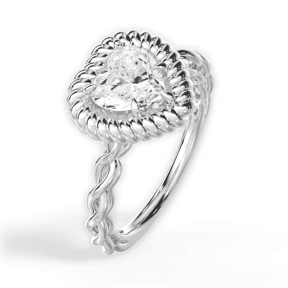 14kt White Gold/18kt White Gold/Platinum/heart/perspective