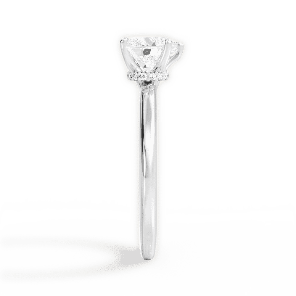 14kt White Gold/18kt White Gold/Platinum/heart/perspective
