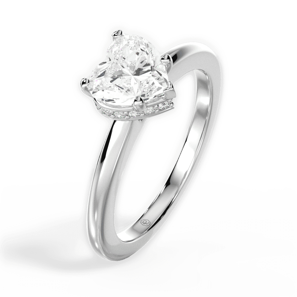 14kt White Gold/18kt White Gold/Platinum/heart/perspective