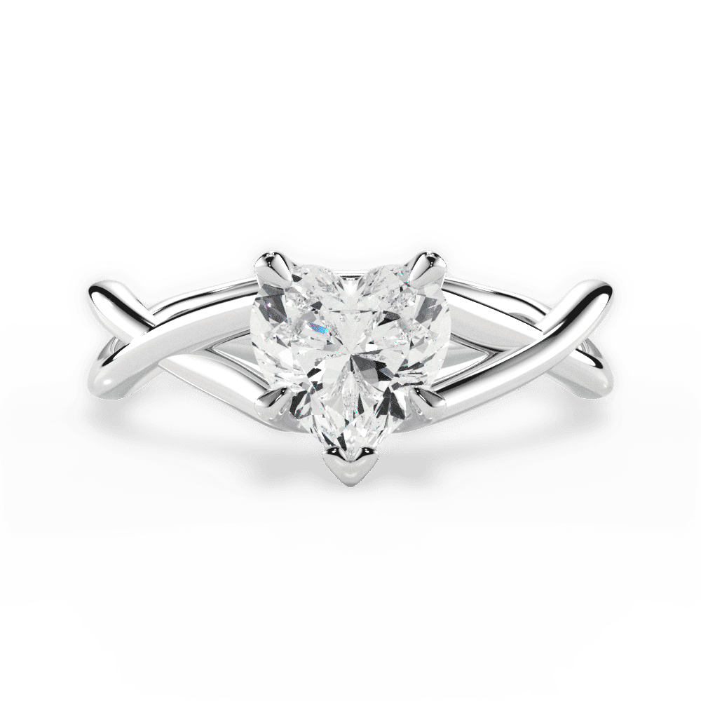 14kt White Gold/18kt White Gold/Platinum/heart/top