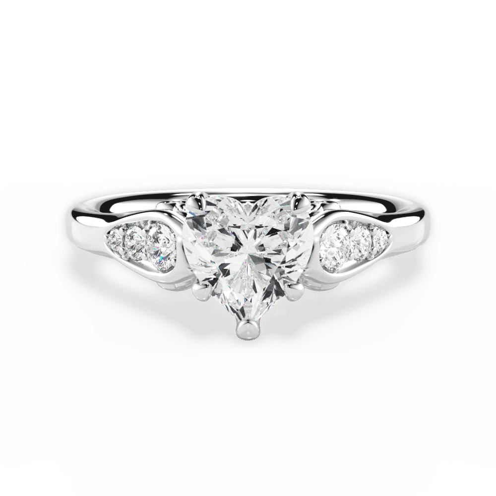 14kt White Gold/18kt White Gold/Platinum/heart/top