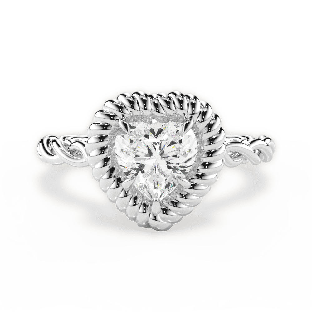 14kt White Gold/18kt White Gold/Platinum/heart/top