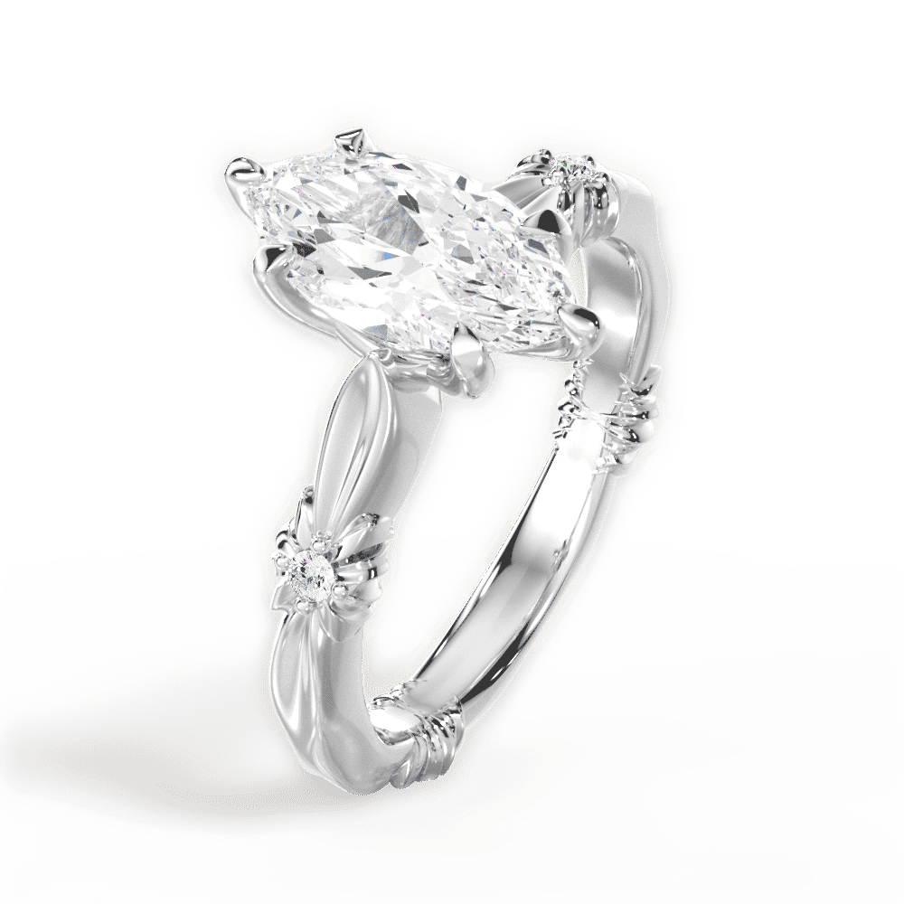 14kt White Gold/18kt White Gold/Platinum/marquise/perspective