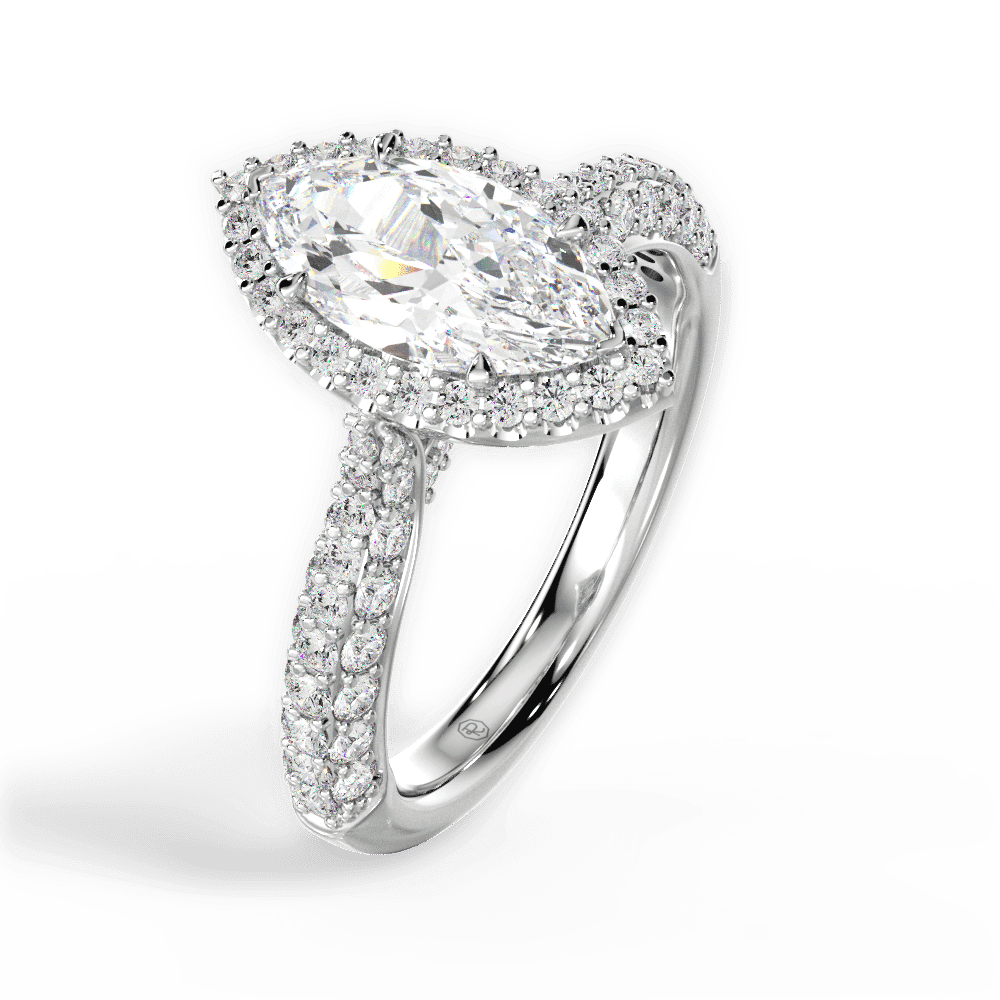 14kt White Gold/18kt White Gold/Platinum/marquise/perspective