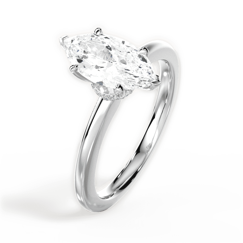 14kt White Gold/18kt White Gold/Platinum/marquise/side
