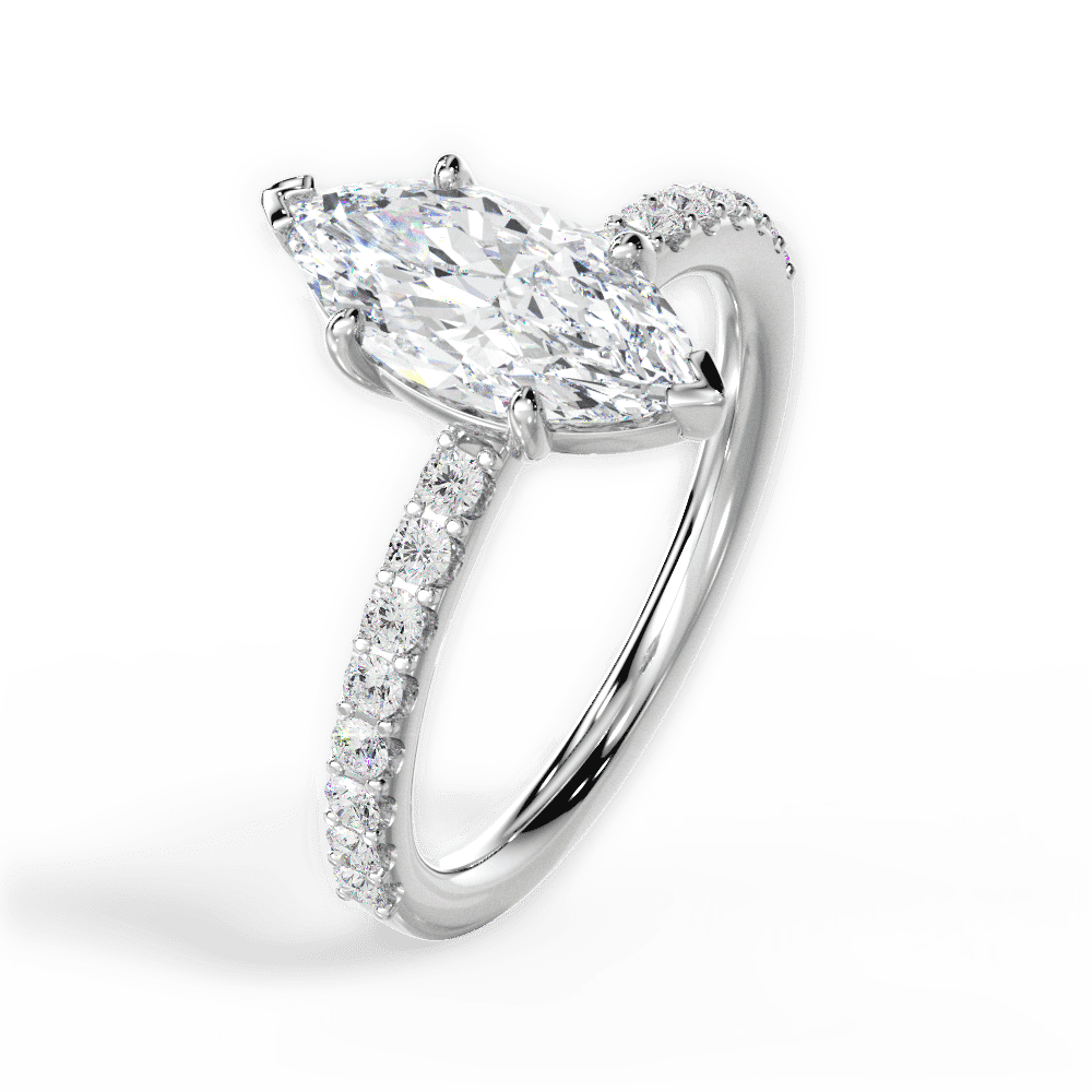 14kt White Gold/18kt White Gold/Platinum/marquise/side