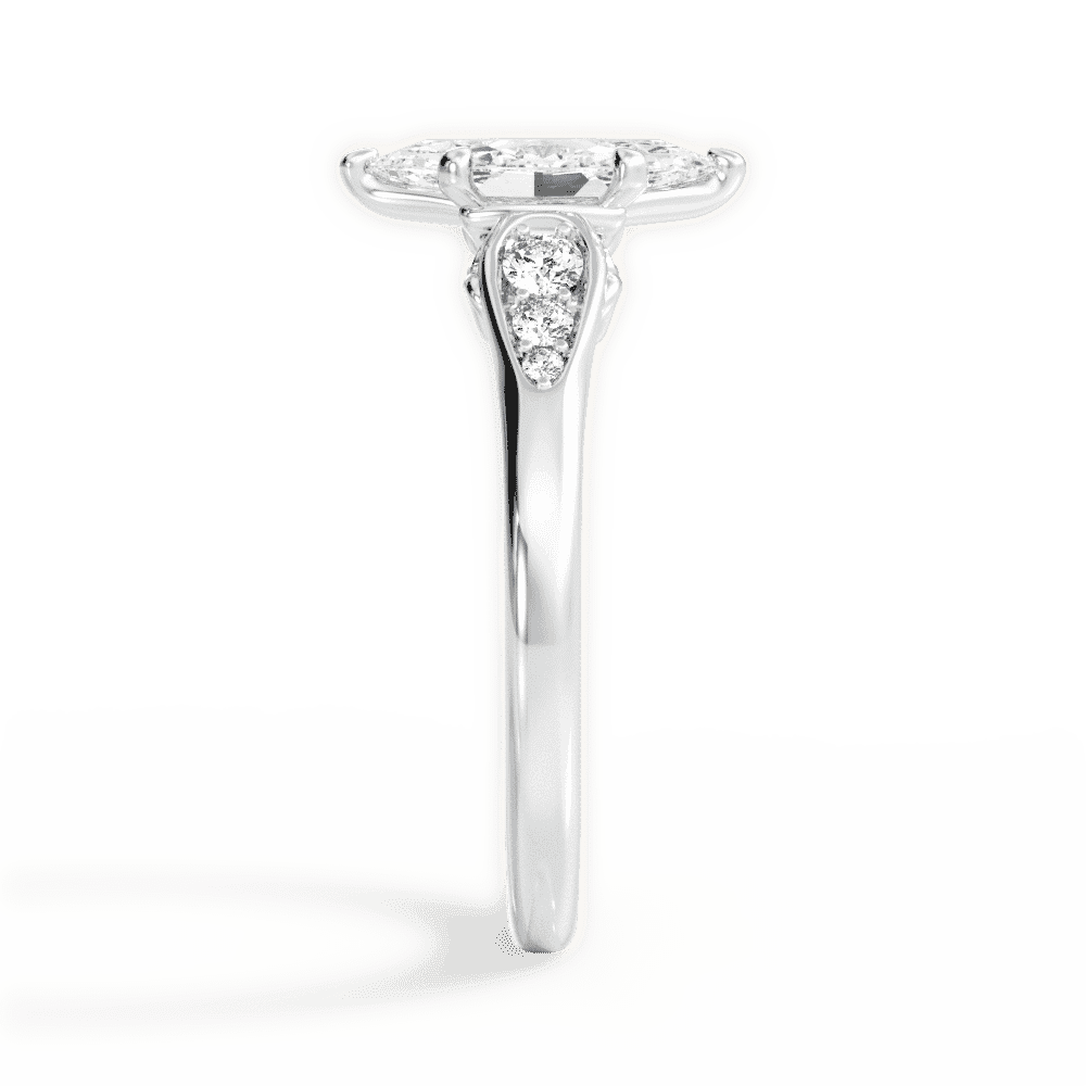 14kt White Gold/18kt White Gold/Platinum/marquise/side