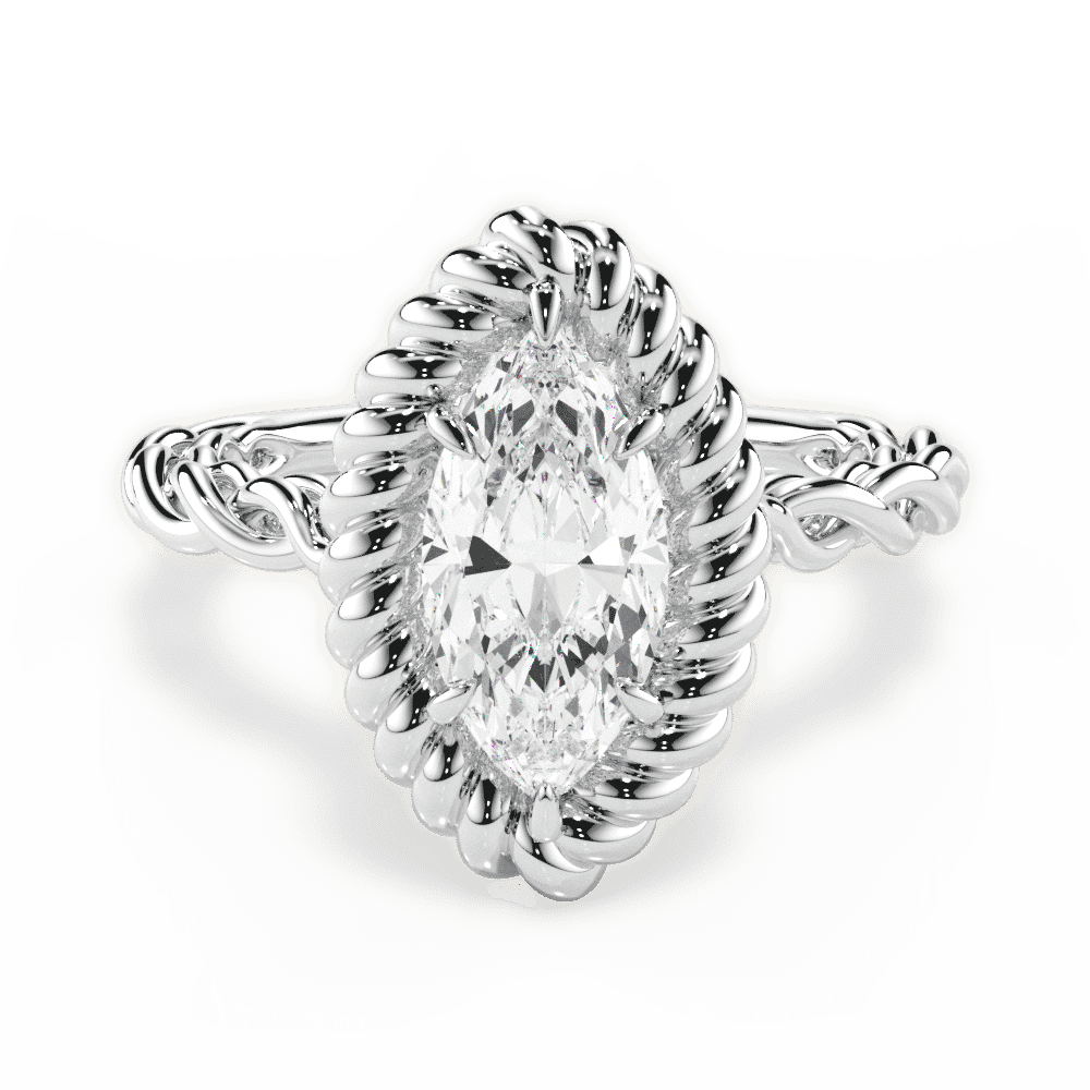 14kt White Gold/18kt White Gold/Platinum/marquise/top