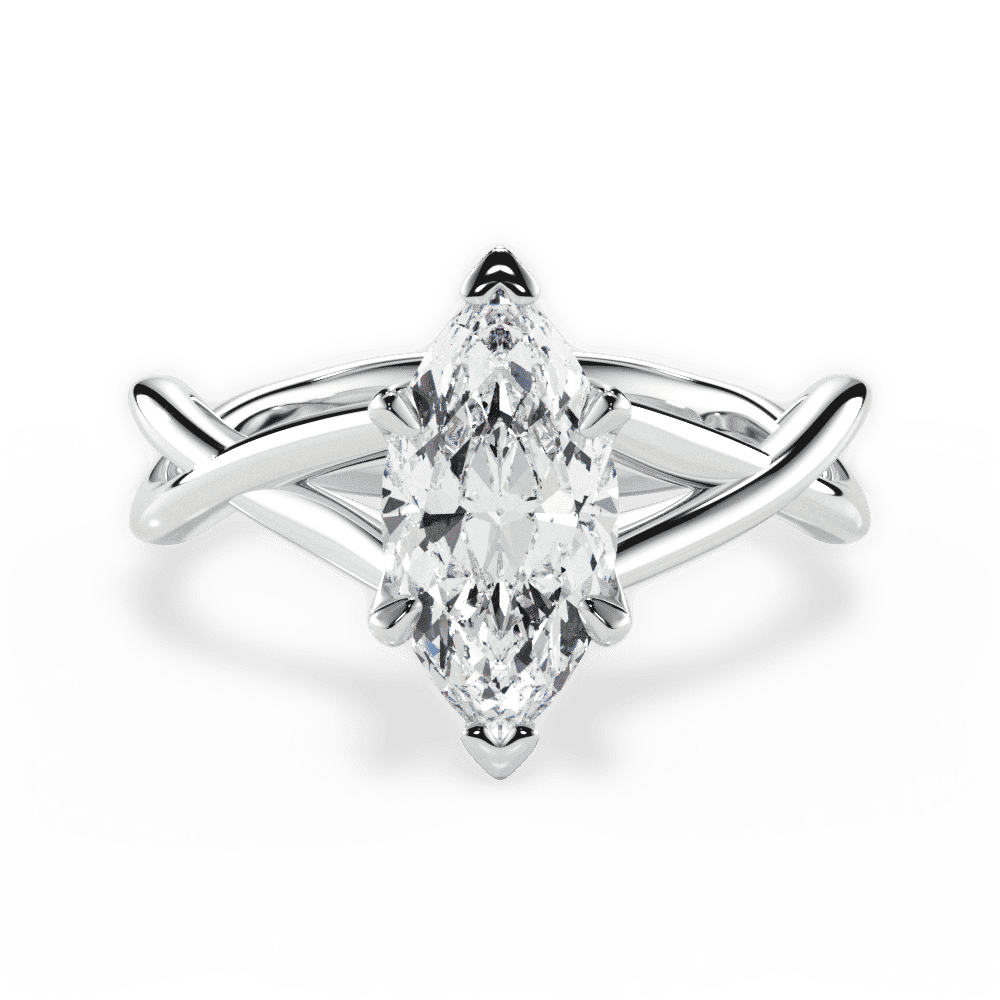 14kt White Gold/18kt White Gold/Platinum/marquise/top