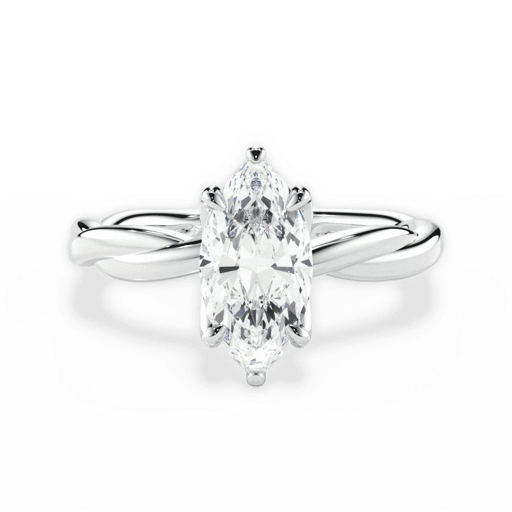 14kt White Gold/18kt White Gold/Platinum/marquise/top