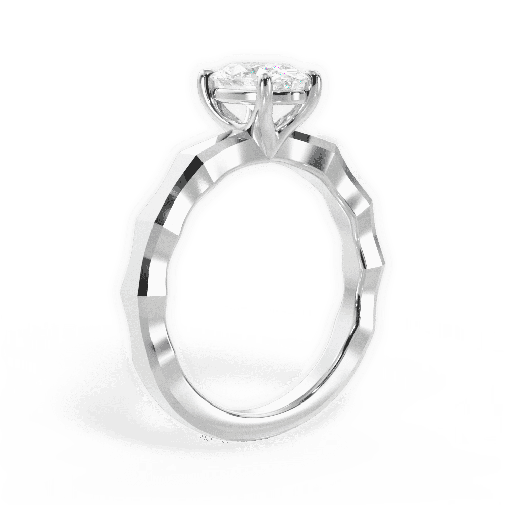 14kt White Gold/18kt White Gold/Platinum/oval/front
