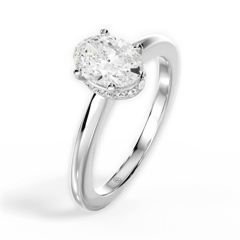 14kt White Gold/18kt White Gold/Platinum/oval/perspective