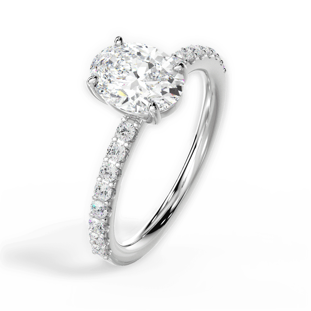14kt White Gold/18kt White Gold/Platinum/oval/side