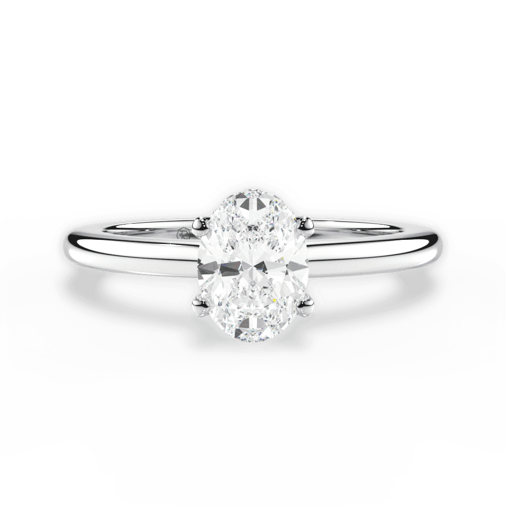 14kt White Gold/18kt White Gold/Platinum/oval/top