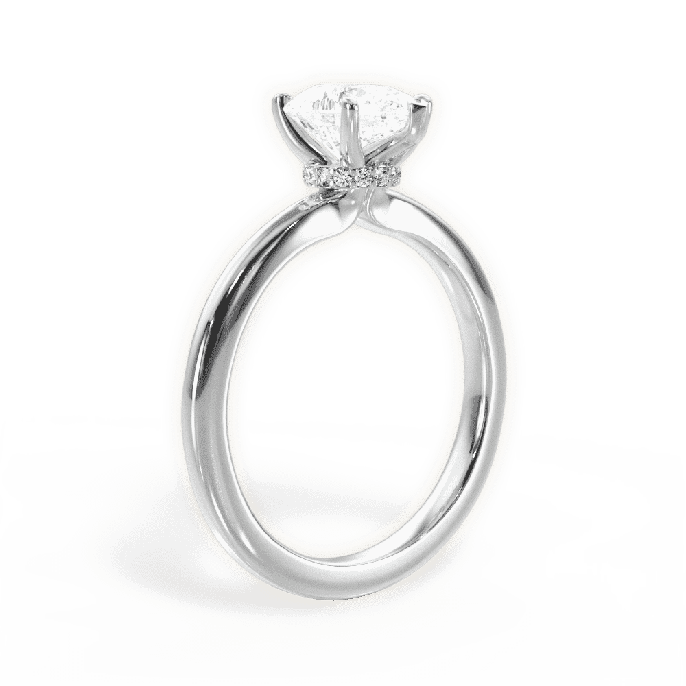 14kt White Gold/18kt White Gold/Platinum/pear/front