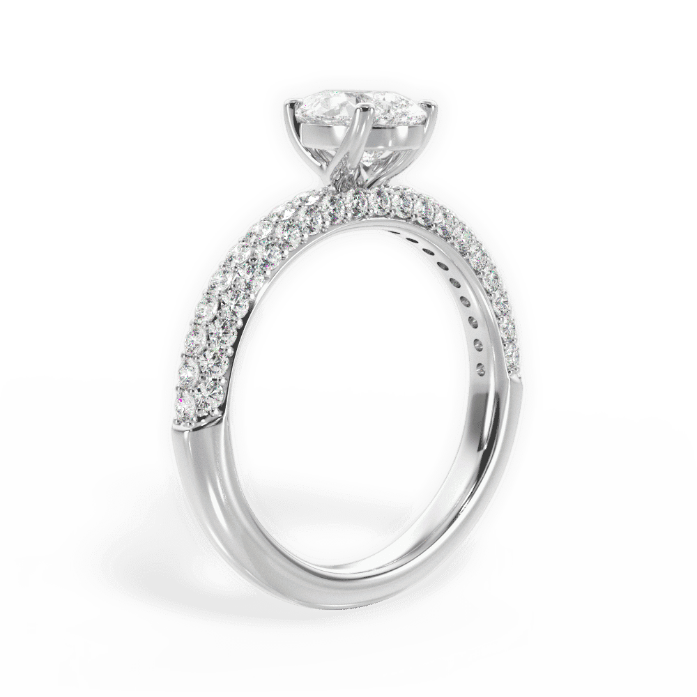 14kt White Gold/18kt White Gold/Platinum/pear/front