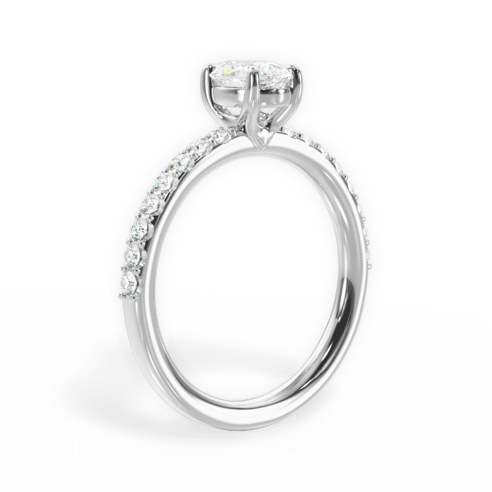 14kt White Gold/18kt White Gold/Platinum/pear/front