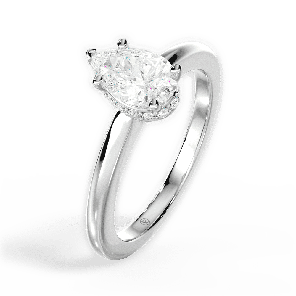 14kt White Gold/18kt White Gold/Platinum/pear/perspective