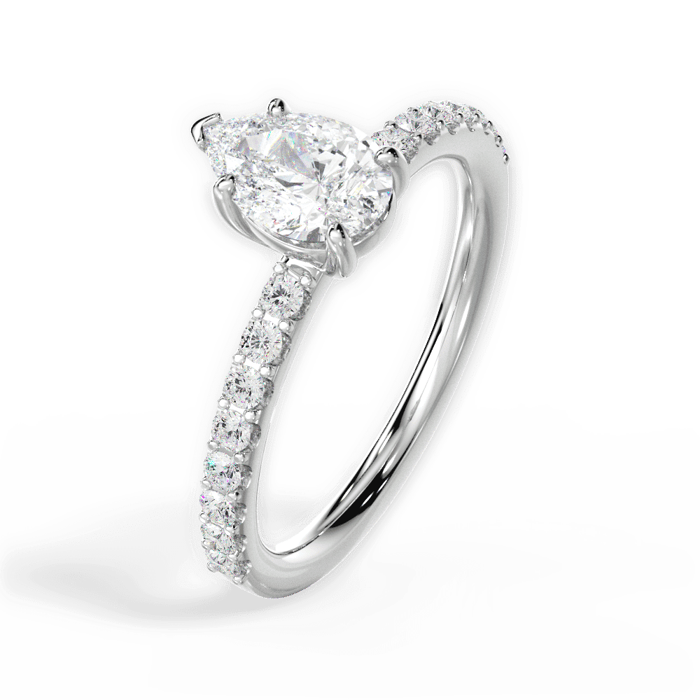 14kt White Gold/18kt White Gold/Platinum/pear/side