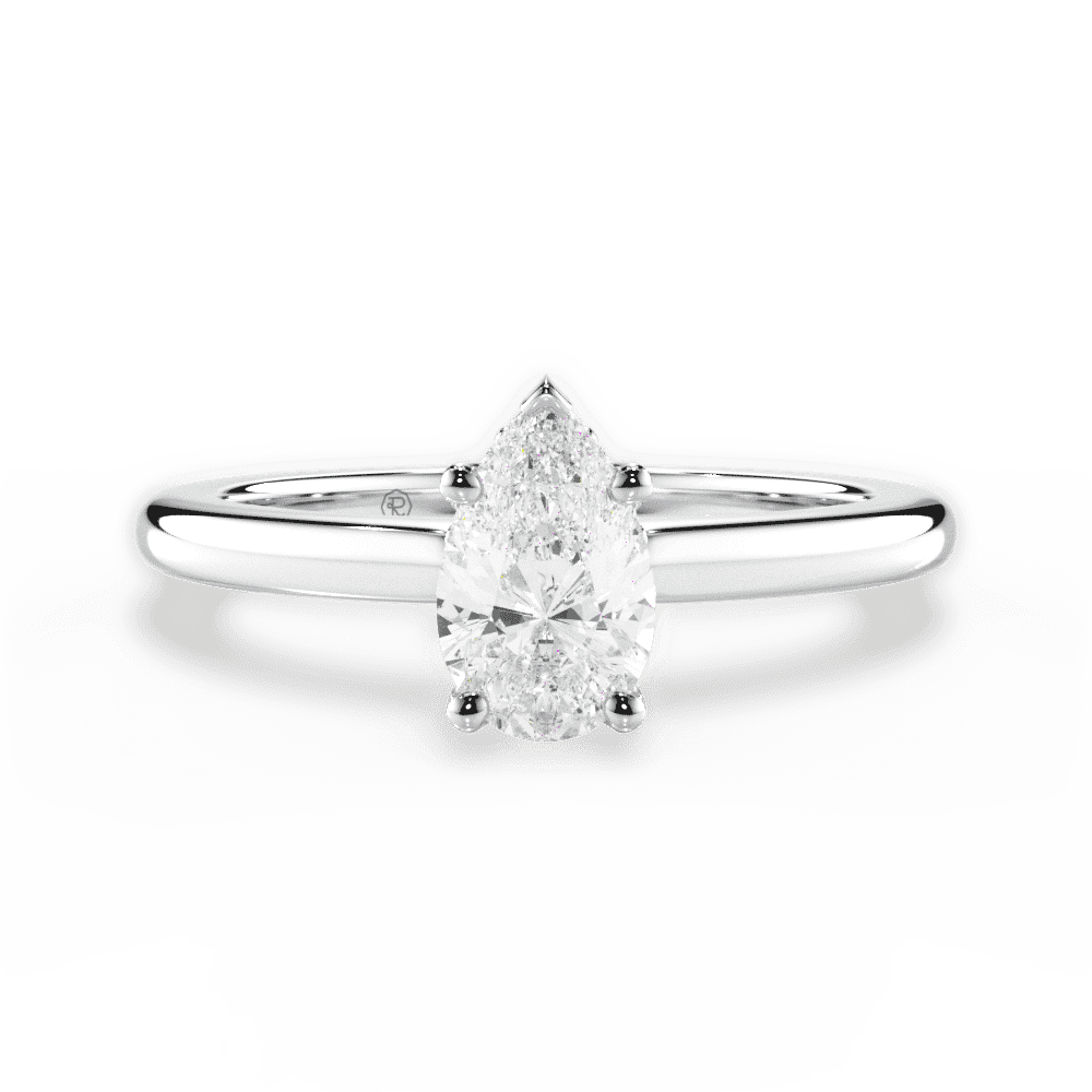 14kt White Gold/18kt White Gold/Platinum/pear/top