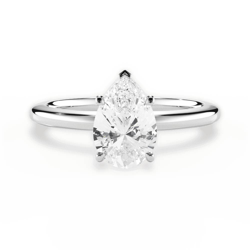 14kt White Gold/18kt White Gold/Platinum/pear/top