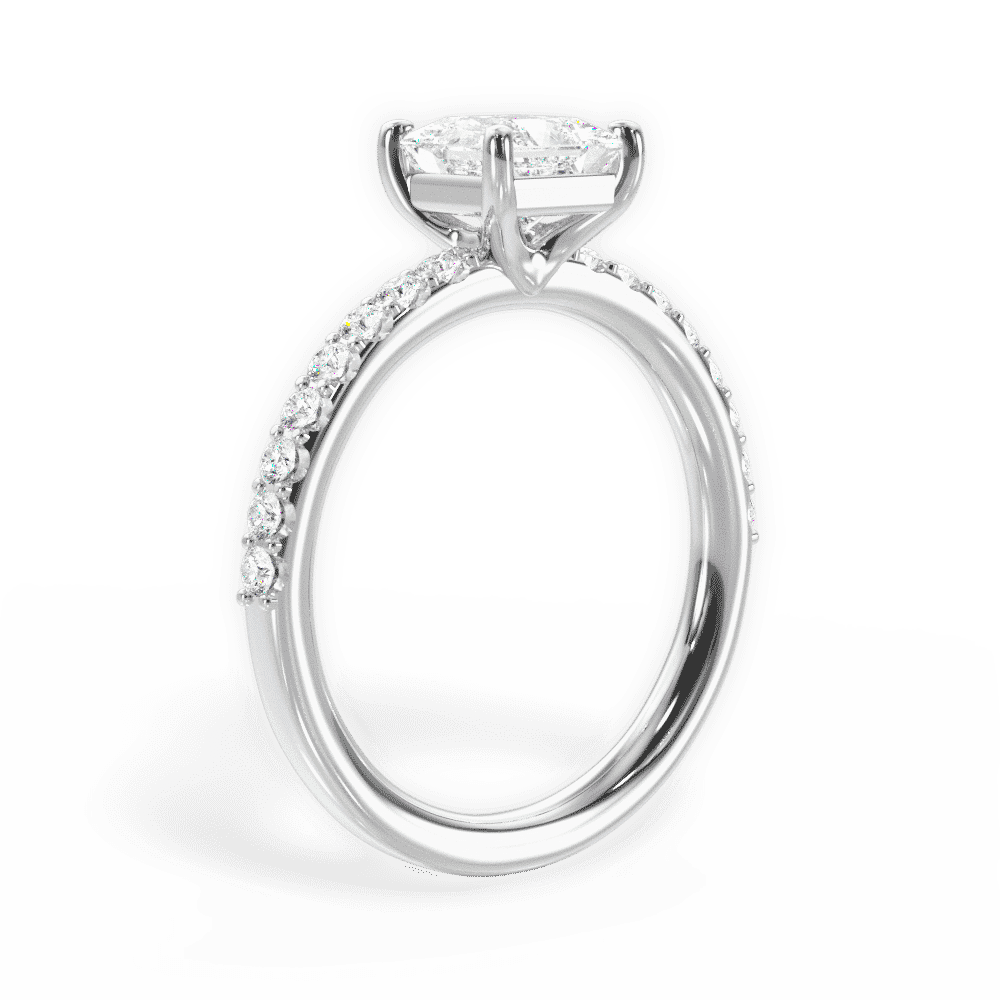 14kt White Gold/18kt White Gold/Platinum/princess/front