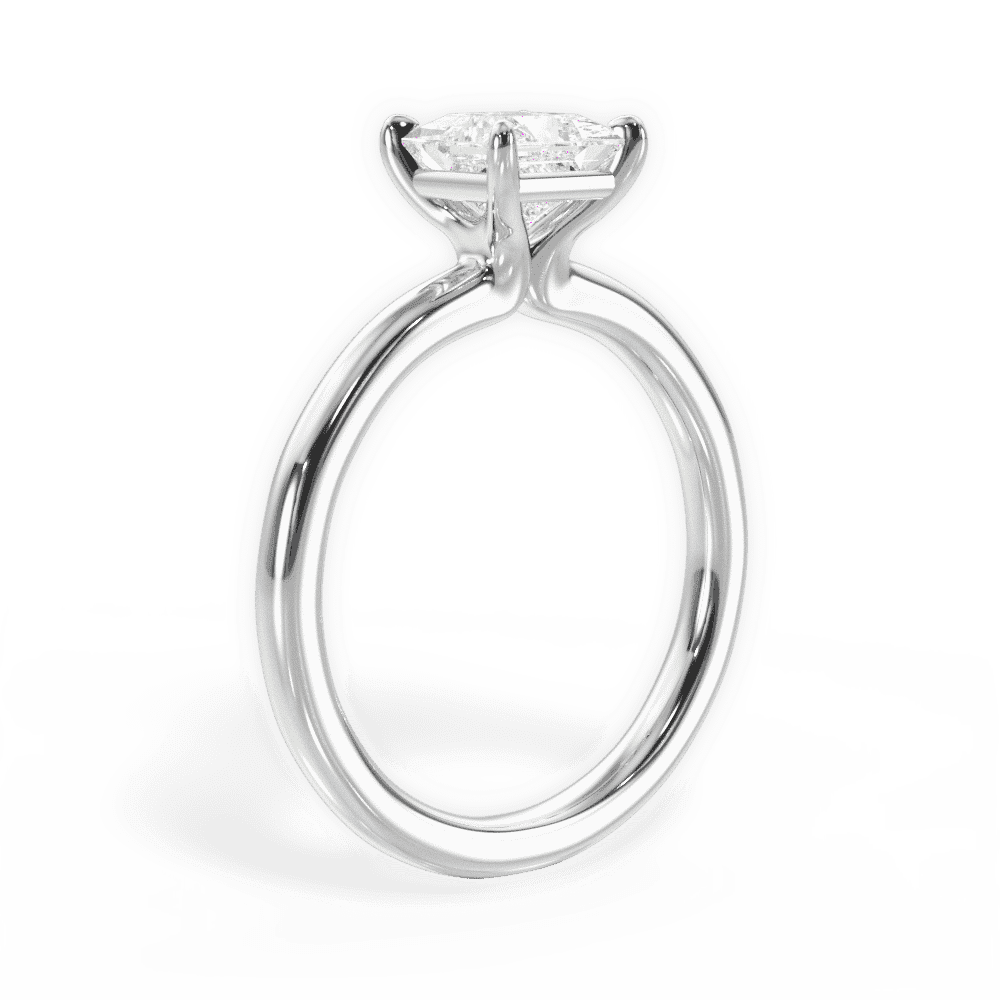 14kt White Gold/18kt White Gold/Platinum/princess/front