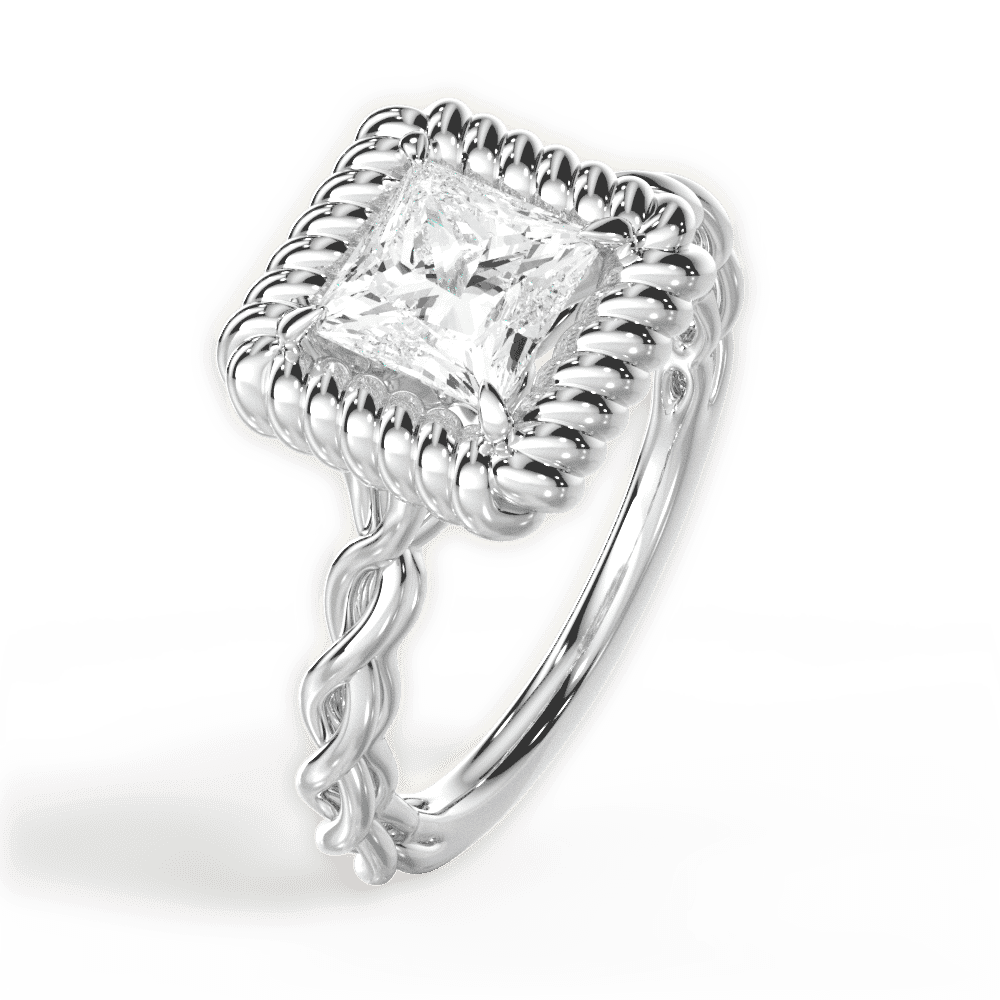 14kt White Gold/18kt White Gold/Platinum/princess/perspective