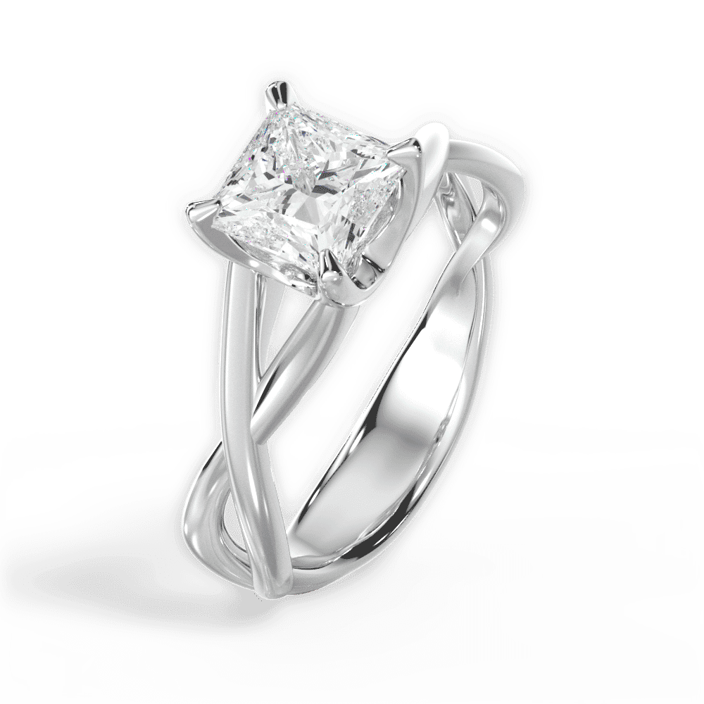 14kt White Gold/18kt White Gold/Platinum/princess/perspective