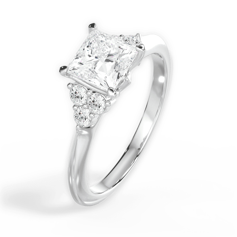 14kt White Gold/18kt White Gold/Platinum/princess/perspective