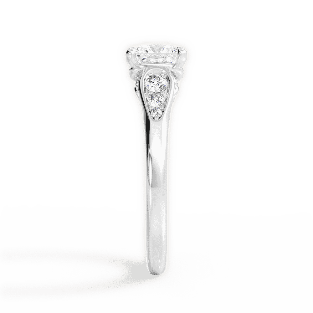 14kt White Gold/18kt White Gold/Platinum/princess/side