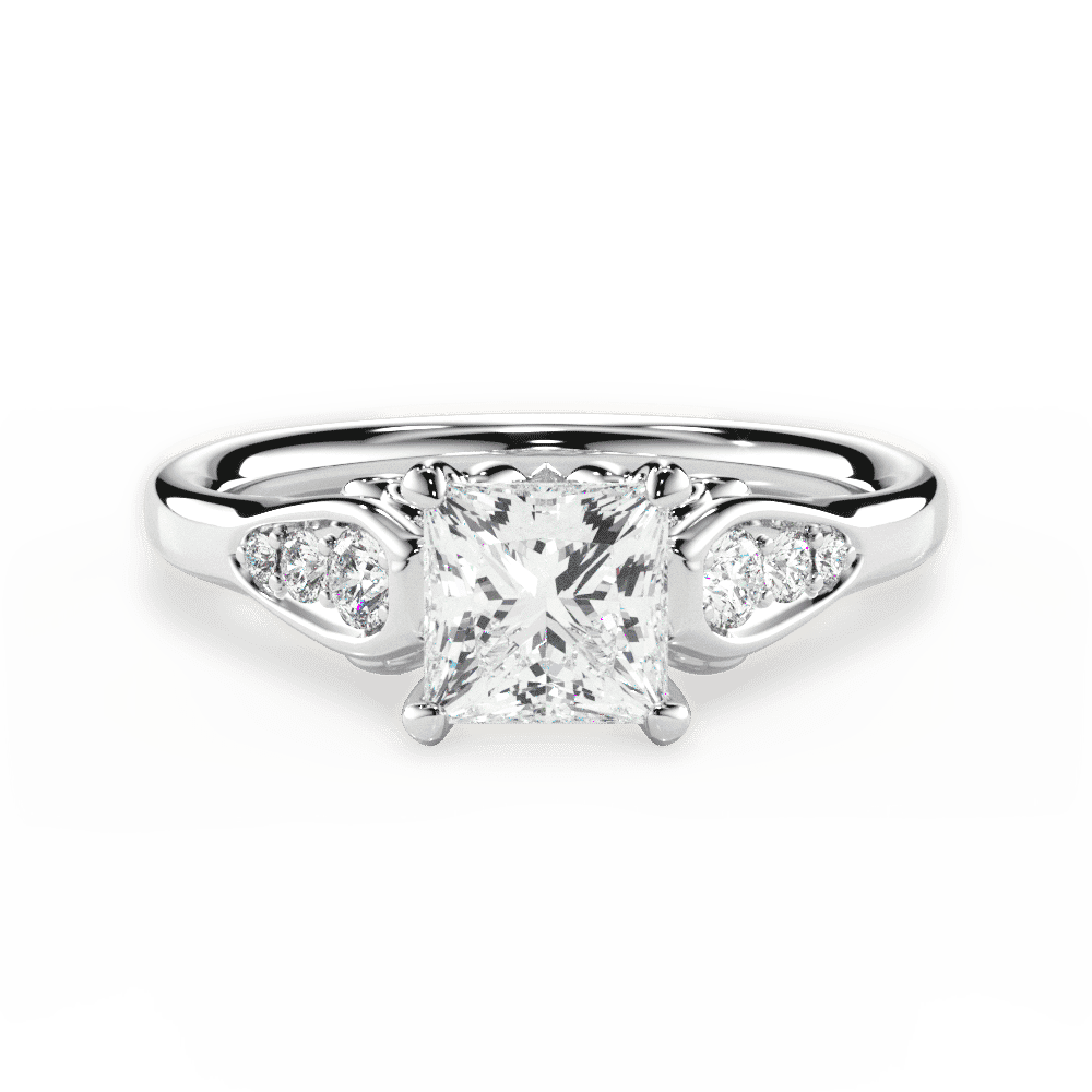 14kt White Gold/18kt White Gold/Platinum/princess/top