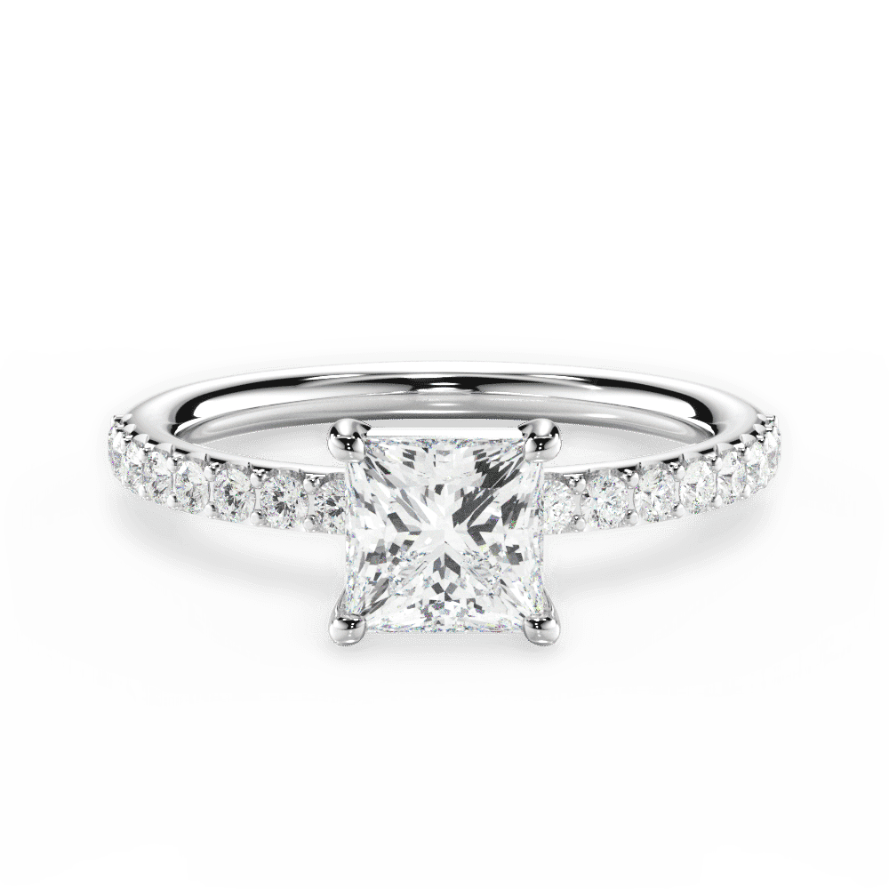14kt White Gold/18kt White Gold/Platinum/princess/top