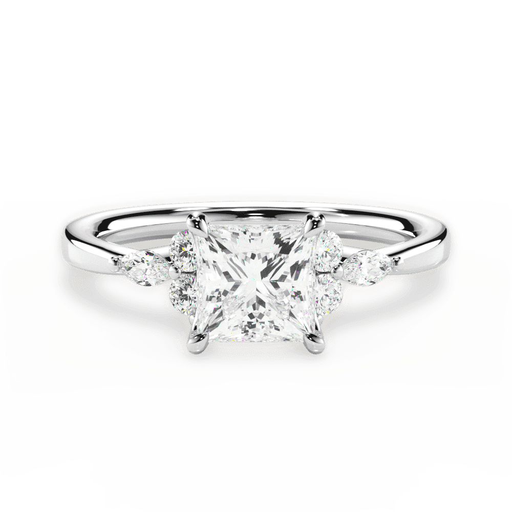 14kt White Gold/18kt White Gold/Platinum/princess/top