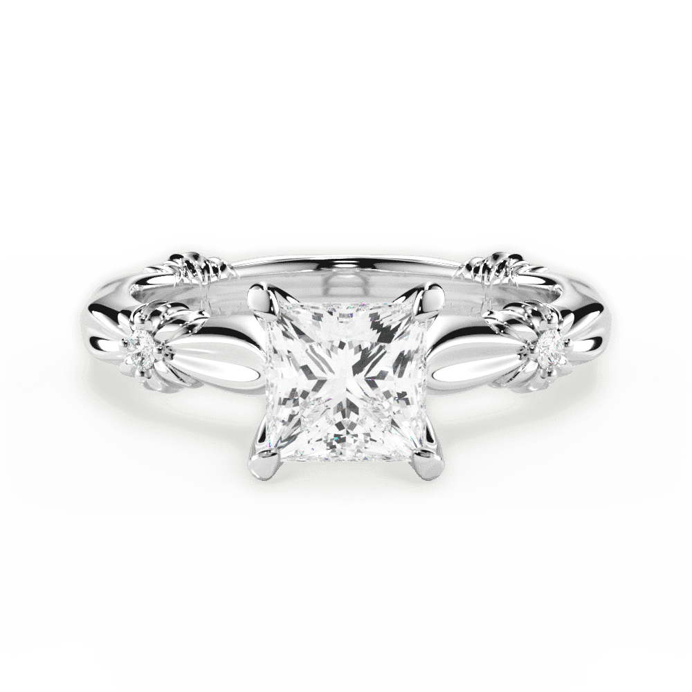 14kt White Gold/18kt White Gold/Platinum/princess/top