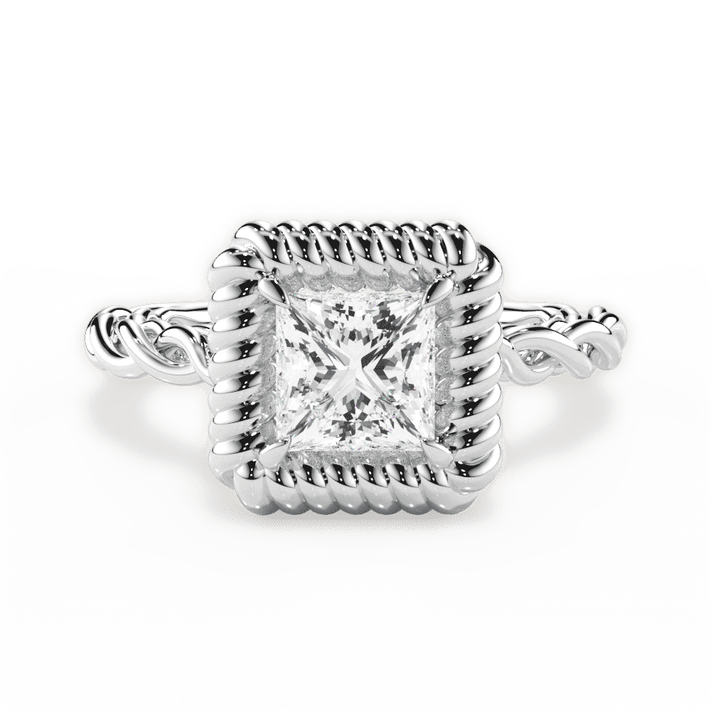 14kt White Gold/18kt White Gold/Platinum/princess/top
