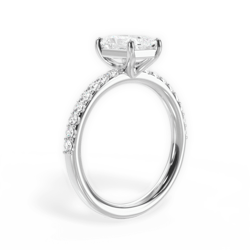 14kt White Gold/18kt White Gold/Platinum/radiant/front